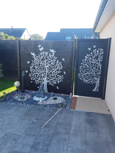 Arbre en aluminium, laquage ral 9006 FT.