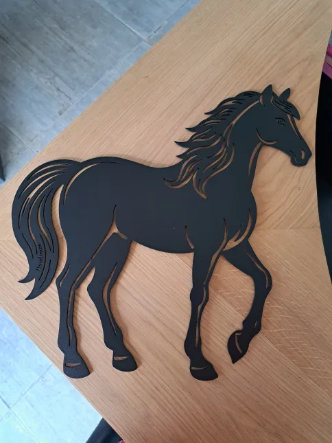 cheval en acier, laquage ral 9005 FT