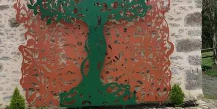 Tôle décorative arbre + tôle décorative feuillage en aluminium.