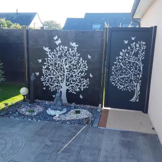 Arbre en aluminium, laquage ral 9006 FT.