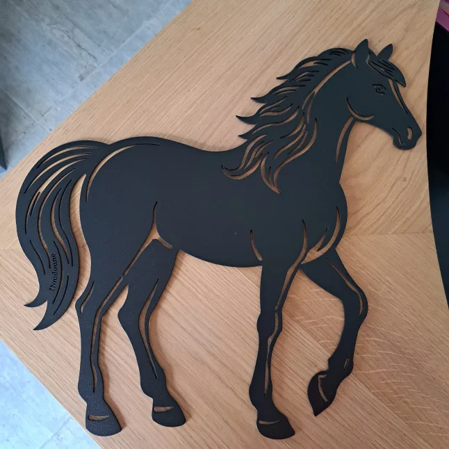 cheval en acier, laquage ral 9005 FT